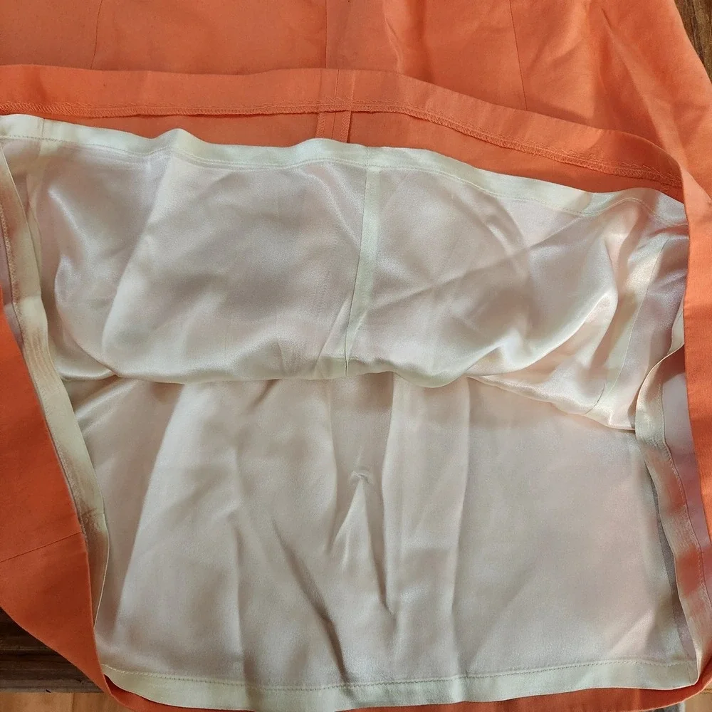 J. Crew Women's Orange Cotton A-Line Sleeveless Dress Sz 6 Lined‎ V-Back & Neck